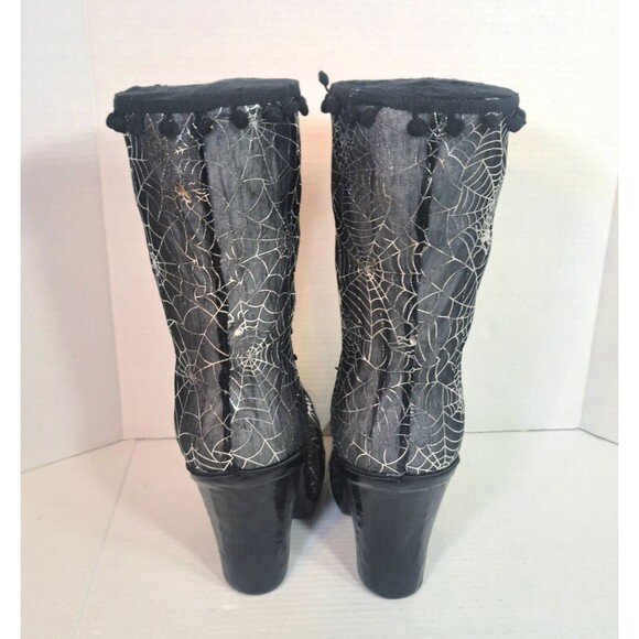 December Diamonds 2 Each 15" Witch Boots Black & Orange Foam & Fabric Halloween - Picture 3 of 4
